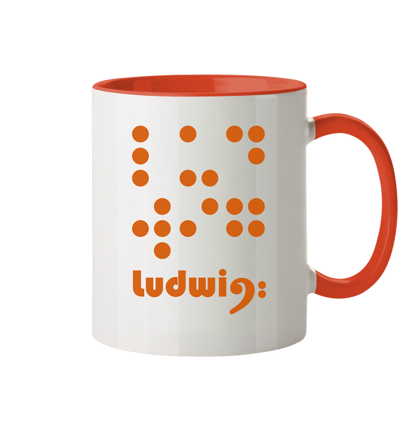 Ludwig goes Braille,  Tasse zweifarbig  - LudwigvanB.