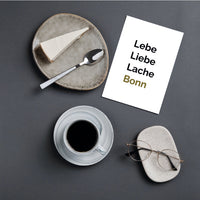 Postkarte Lebe, Liebe, Lache, Bonn - LudwigvanB.